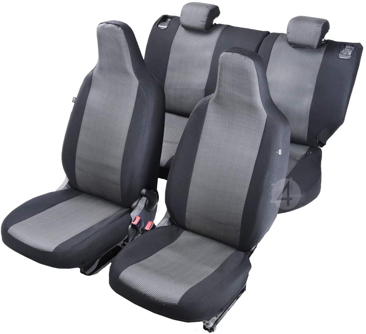Passgenaue Sitzbezüge Hero und passgenaue Gummifußmatten Set für Toyota Aygo II ab 2014 - ideal angepasst