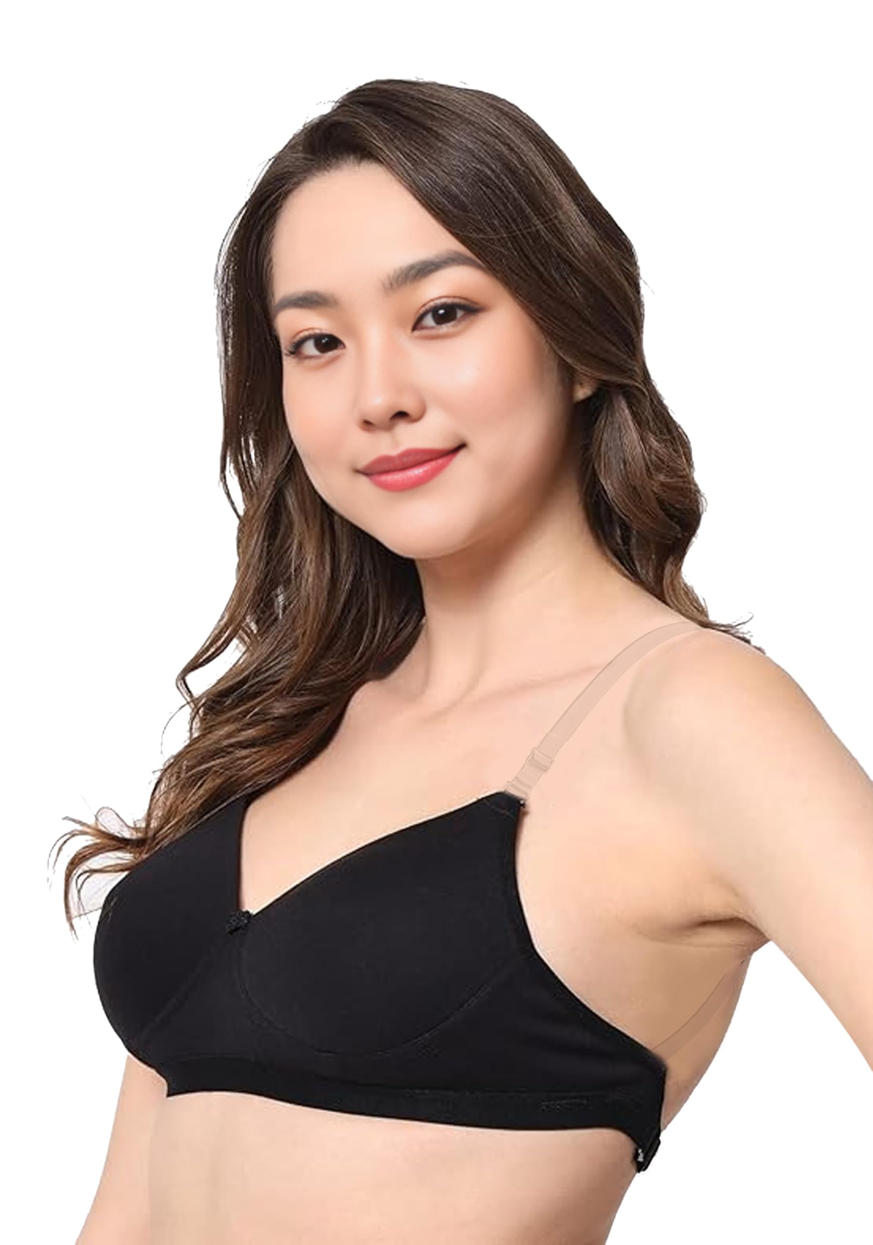 gozal Cotton Womens Padded Bra Backless Band and Strap Looks Invisible Clear Transparent Bra Look-picture-19