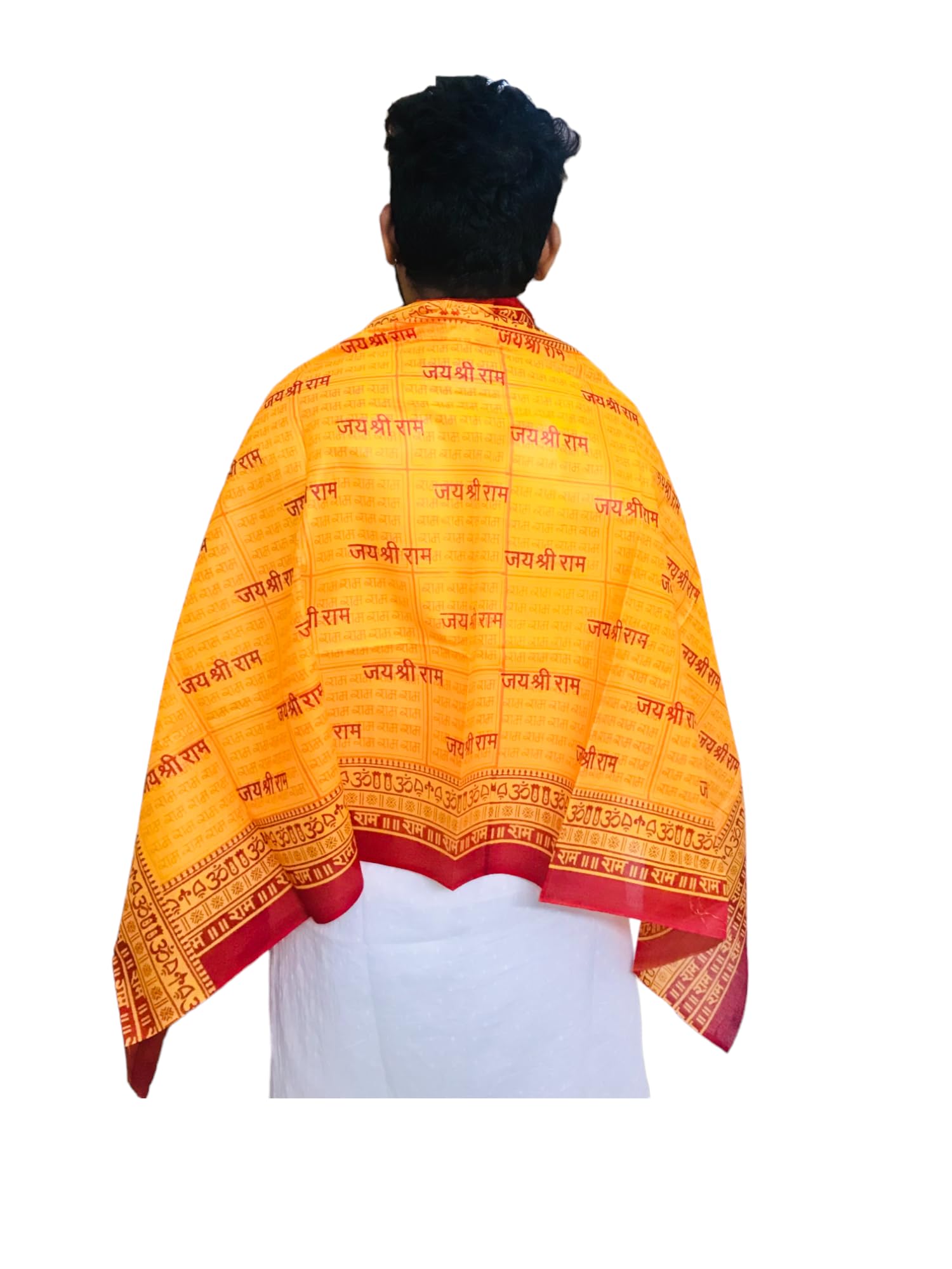 Desi Legncy Jai shree ram Shawl for Men/Women, Dupatta Cotton Cloth for Puja/Religious Puja Shawl (Jai Shree Ram)-picture-13