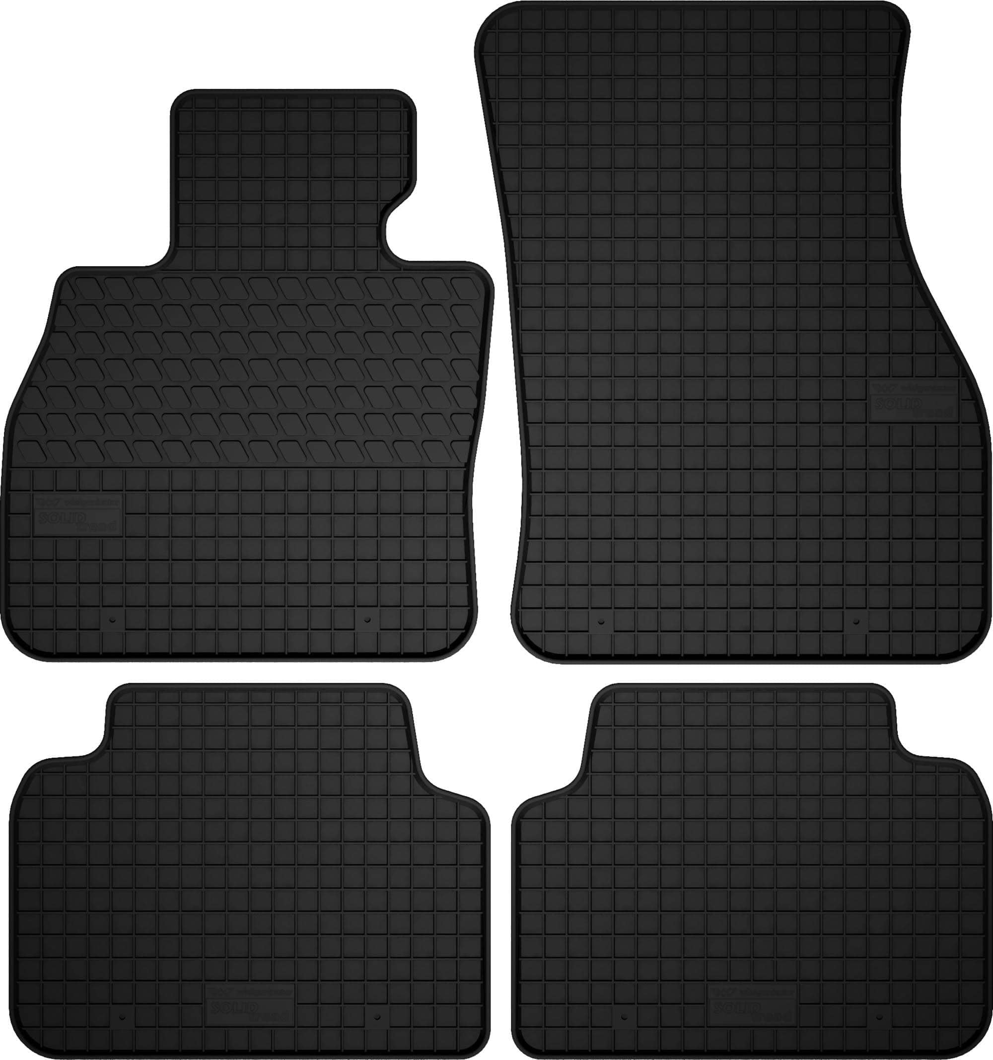Tappetini in Gomma su Misura, Compatibili con Mini Cooper F55 (2014-2024) Hatchback Neri Adattamento Ottimale