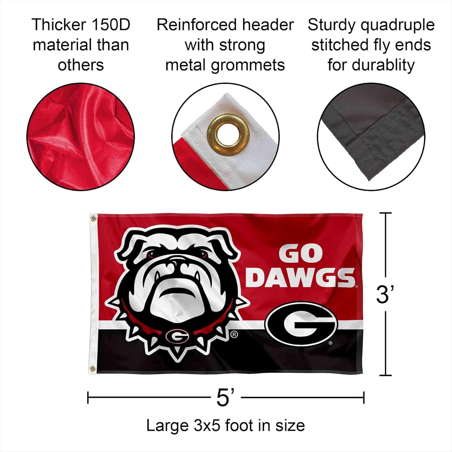 Georgia Bulldogs Go Dawgs Banner and Tapestry Wall Tack Pads