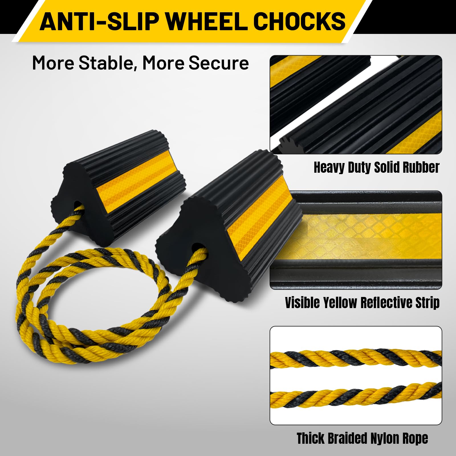 ROBLOCK Wheel Chocks - Secure Your RV, Trailer & Car -4