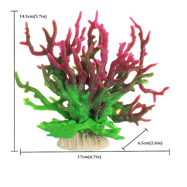 Foto 2 de 7 de RISHORI 5 Plantas acuáticas Artificiales para pecera, Coral Falso, Multiusos, simulación de Hierba acuática