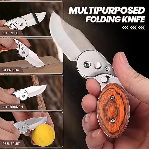 Miniatura 3 de Cuchillo de bolsillo pequeño para hombres y mujeres, cuchillos plegables EDC, herramienta de bolsillo cortador de caja para transporte diario,