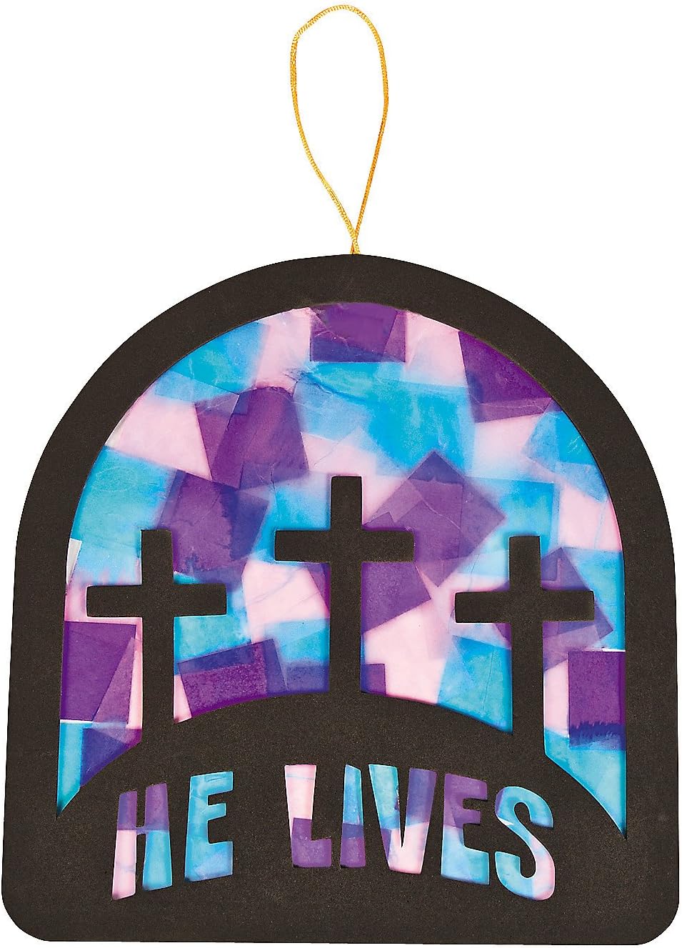 Fun Express Tissue Paper Easter Resurrection Craft Kit - Makes 12- Religious Crafts for Kids and Sunday School Activities - VBS Vacation Bible School Supplies/Decor