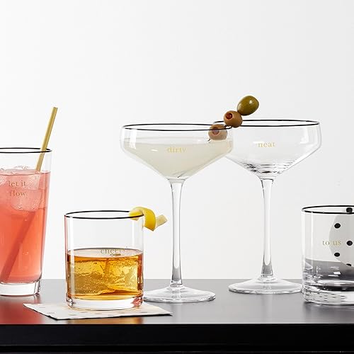 Miniatura 8 de Kate Spade New York Cheers to Us - Copas de vino dulces y secas, juego de 2, 0.88, transparente