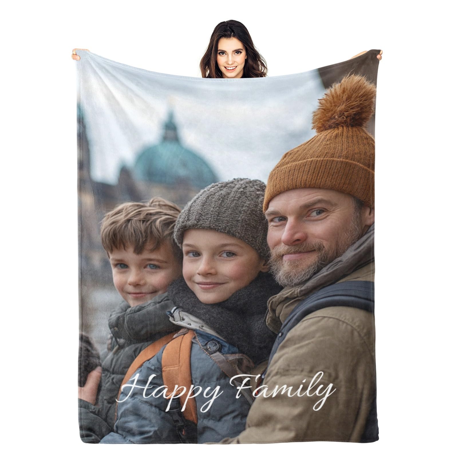 TTMIZA Dad Blanket for Fathers Day from Daughter Son Custom Personalized Picture Photo Blankets for Fathers’s Day Customized Christmas Birthday for