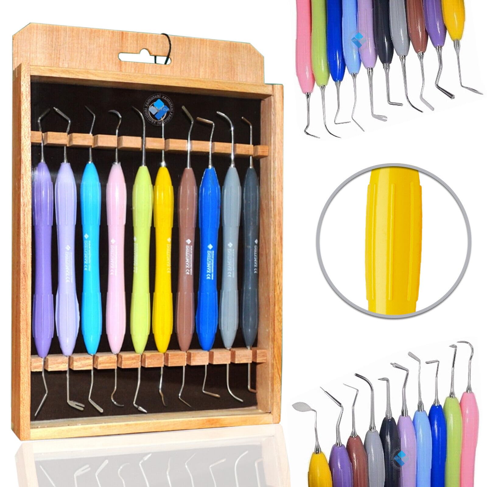 Dental Composite Placement Filling Instruments Tooth Restorations Silicon Handle Restoration Plugger/Spatula Burnisher Filling Condensers, Resin Tools Set