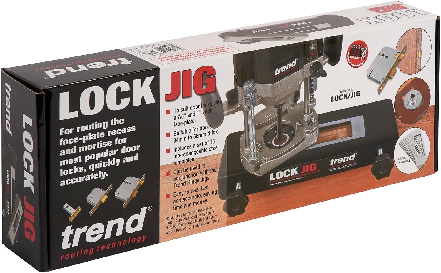 Trend Lock Jig Kit for Routing Face-Plate Recess and Mortise, LOCKJIG