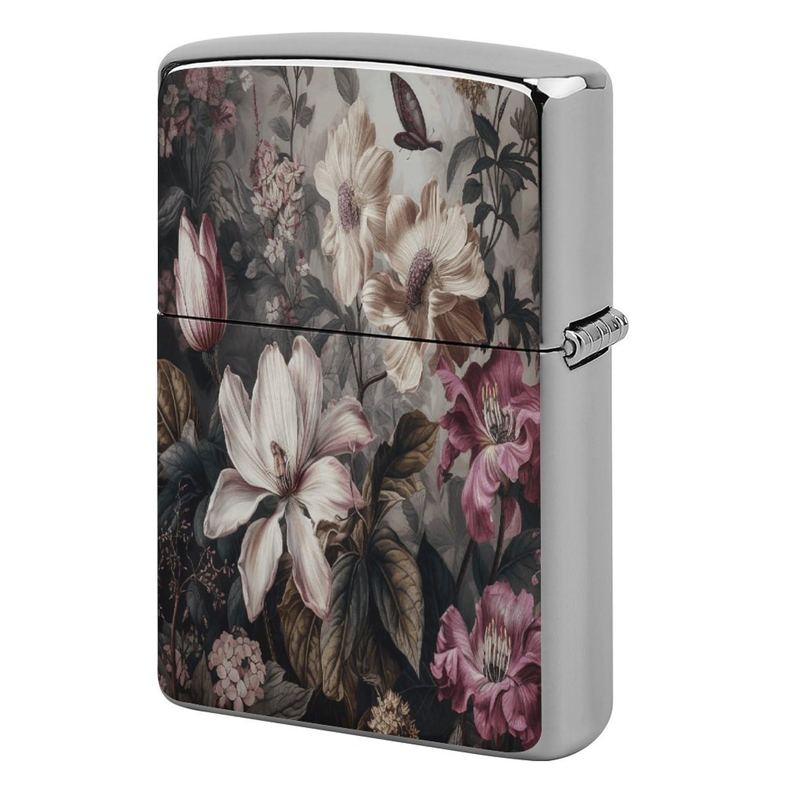 Btcowzrv Style Spring Floral Print Metal Lighter Case Sleeve Cover Holder