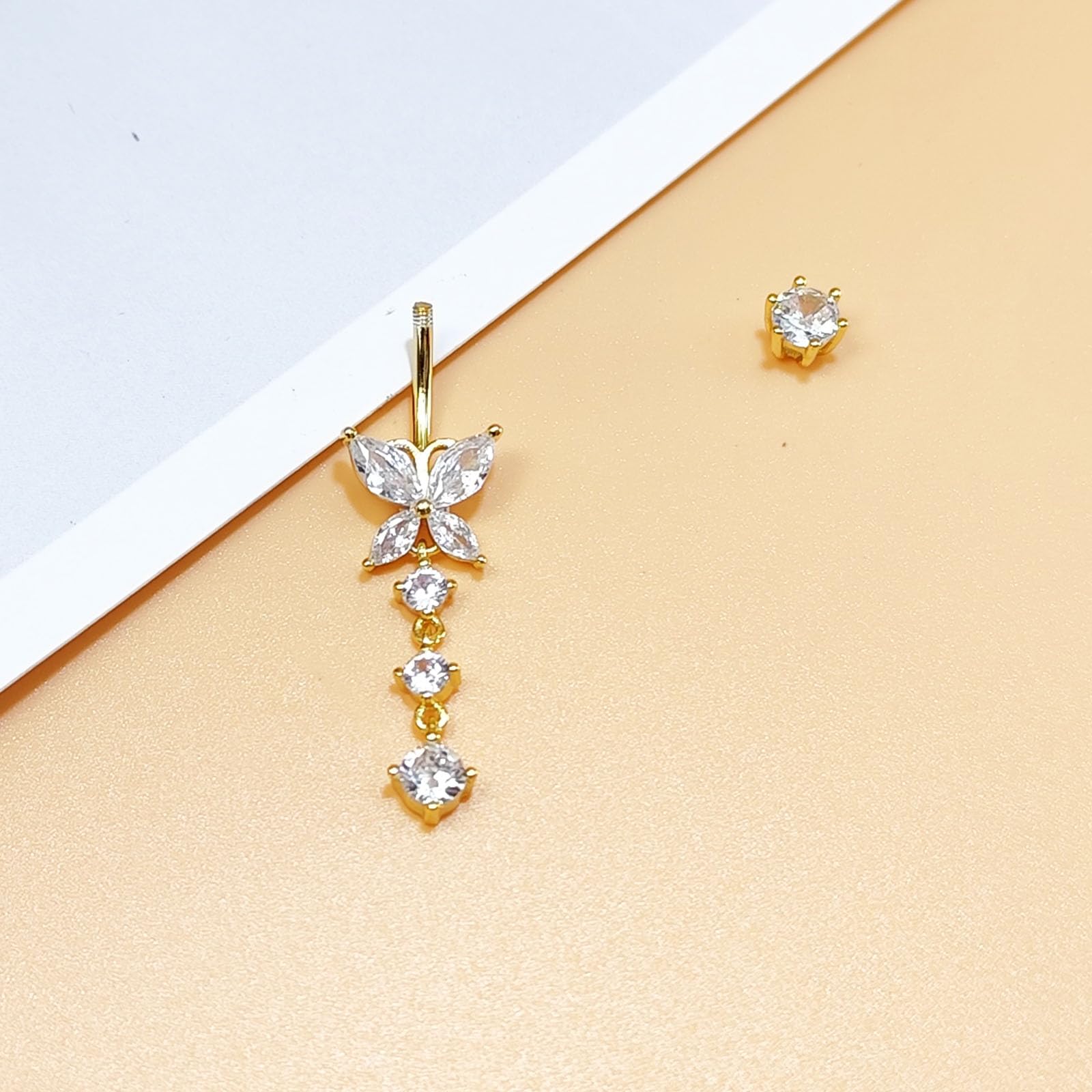 Piercing ombelico argento sterling 925 6/8/10/12mm Gioiello pendente a farfalla per piercing da donna