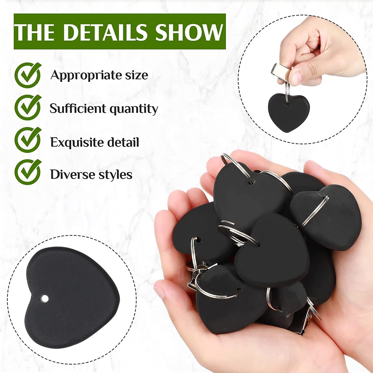 ZHXGO Tischdeckenbeschwerer Aus Naturstein - 10 Stück Herzform Mit Clips