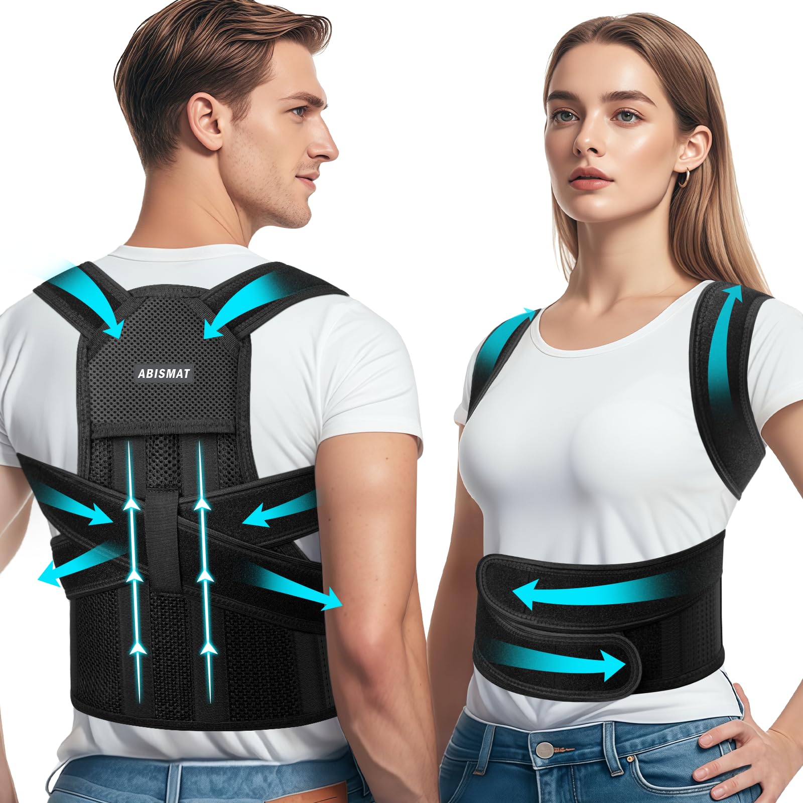 Upgraded Back Brace Posture Corrector for Men Women, Adjustable Shoulder Straightener Full Back Support, Upper and Lower Back Brace for Pain Relief, Scoliosis, Hunchback, Hump (X-Large)