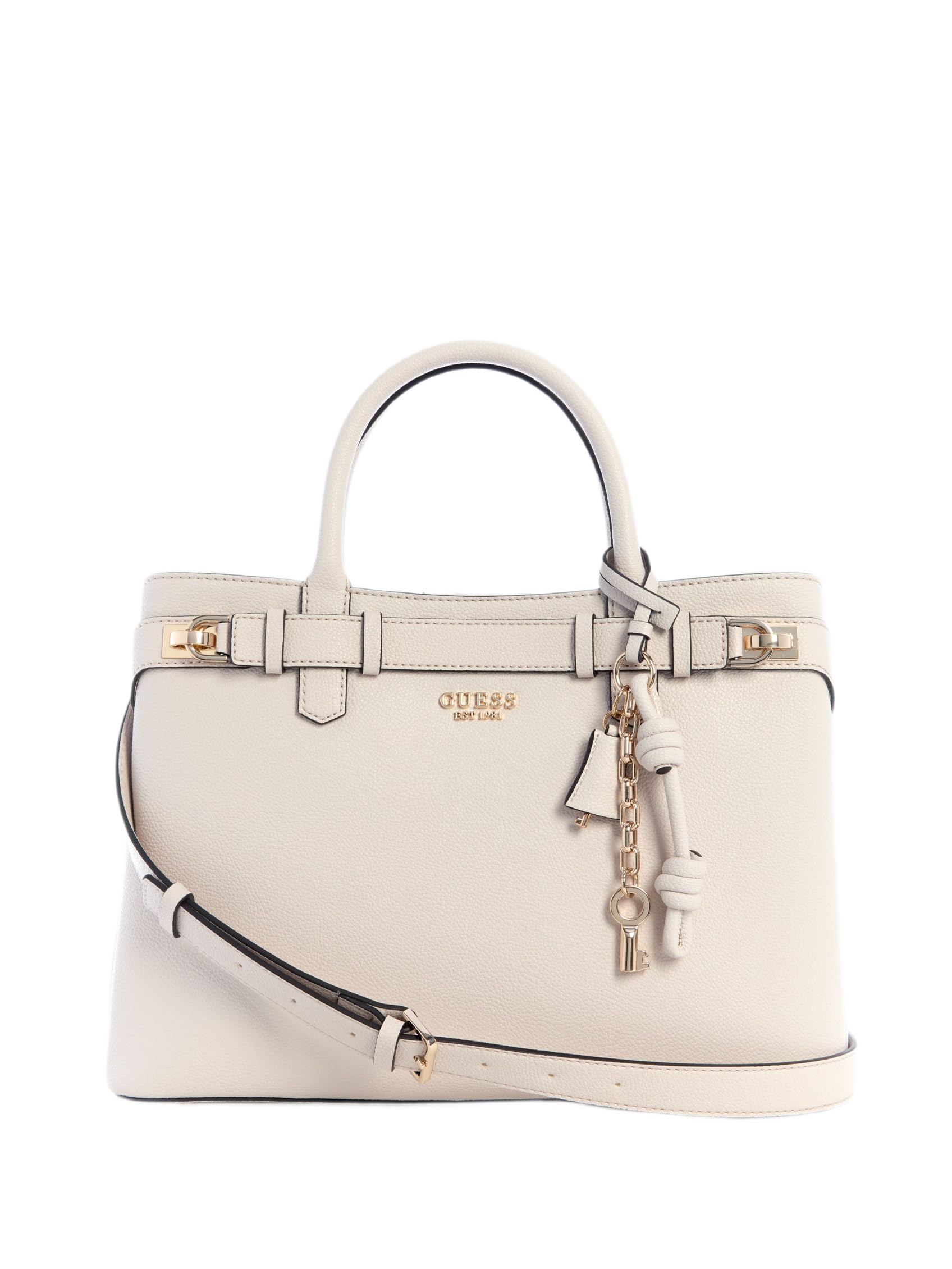 GUESS sac à main sac à épaule bandoulière Gregoria Large Girlfriend Satchel Stone écru