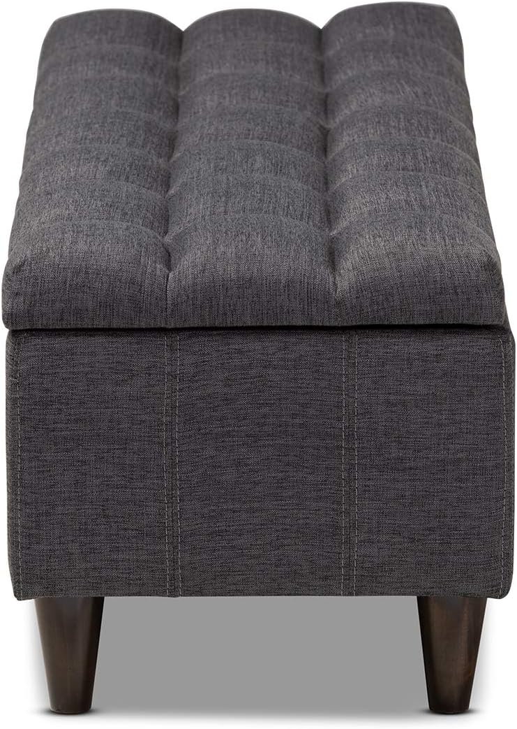 Baxton Studio Ottomans, One Size, Charcoal