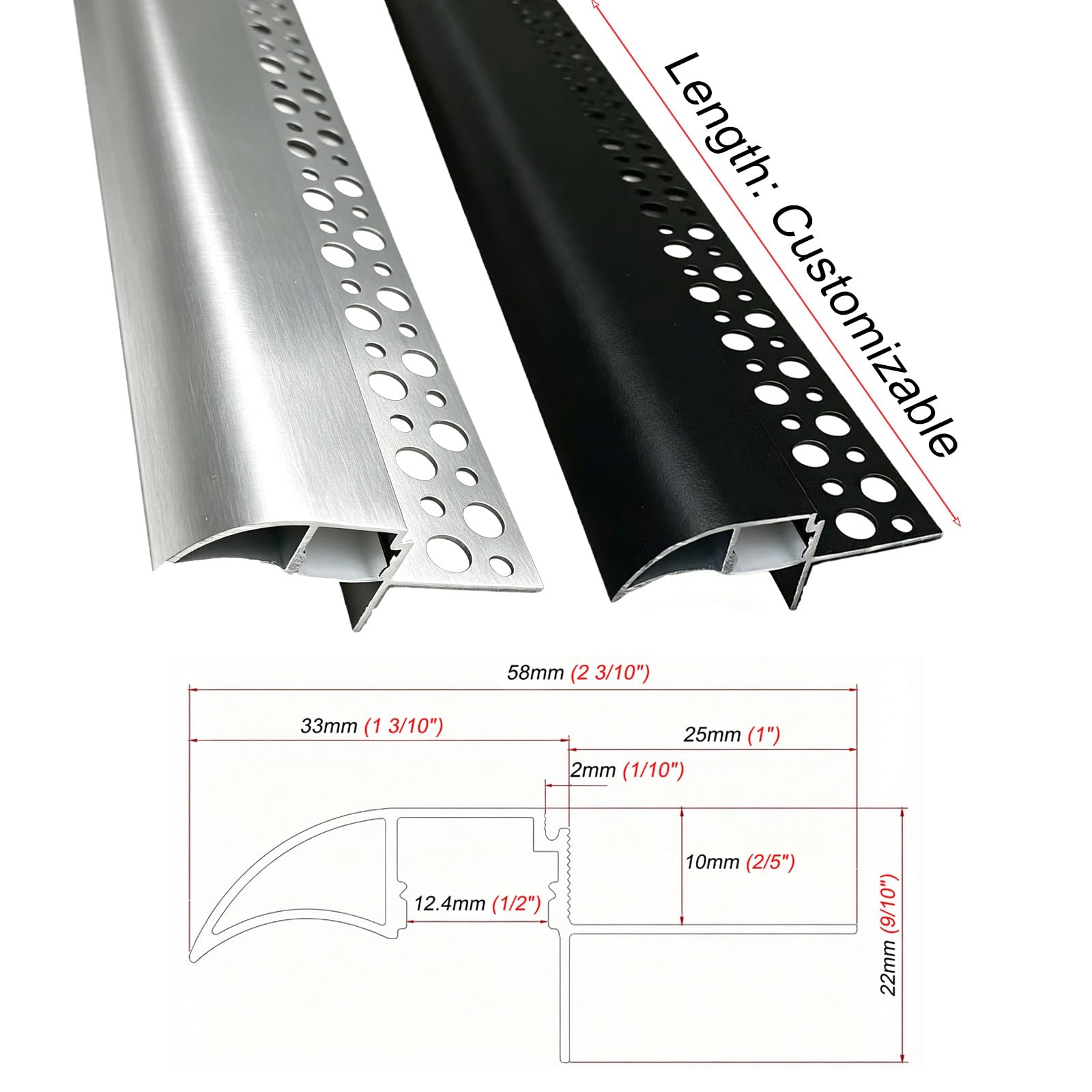 Longitudes Personalizables Diseño De Perfil De Pico De Águila Bordes De Goteo De Pared, Protectores De Lluvia para Puertas Impermeables, Tiras(Black,260cm/104)