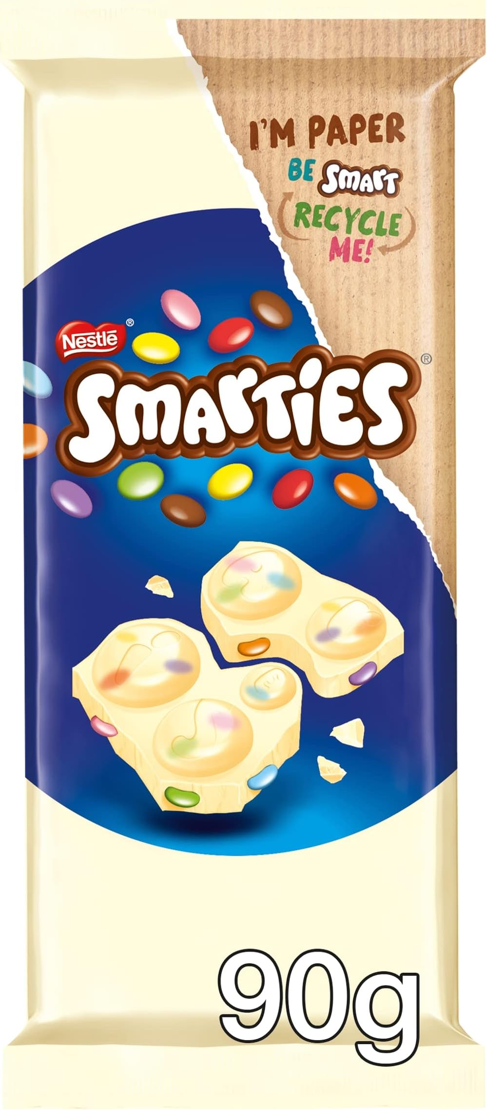 Smarties White Chocolate Bar, 90g