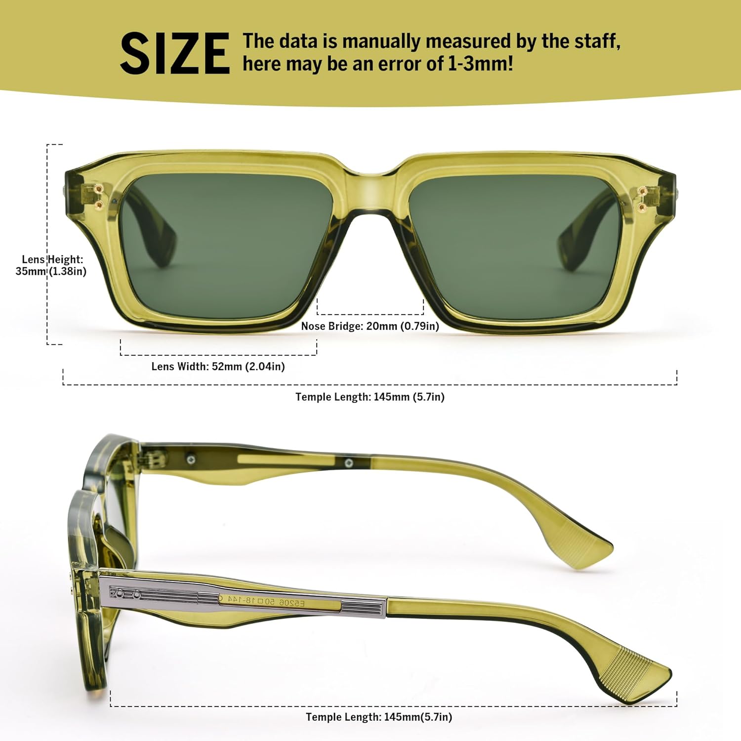 Rectangle Sunglasses for Men Women, Trendy Square Frame Sun Glasses Fashion Retro 90s Chunky Designer Shades - Image 5