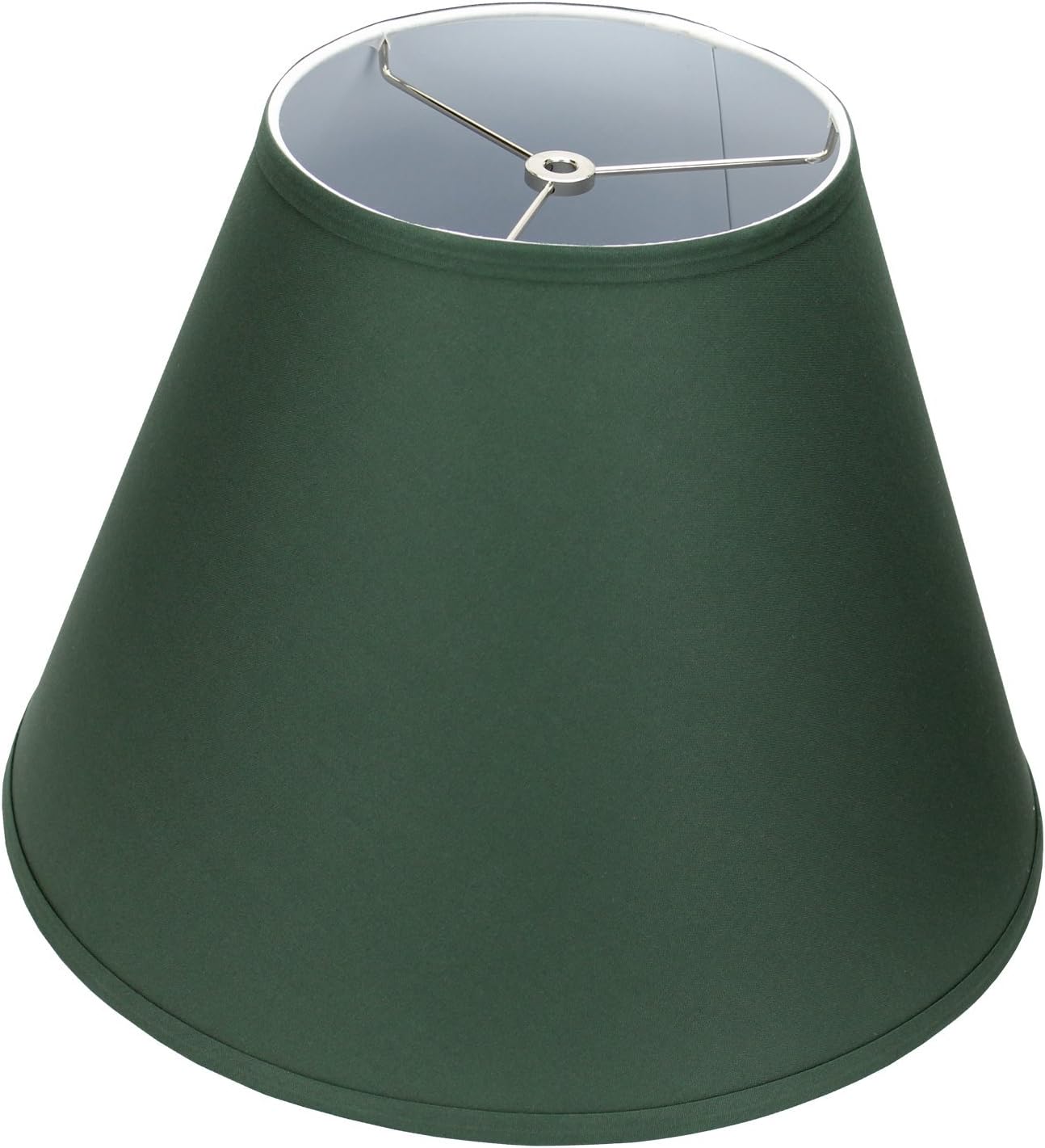 FenchelShades.com Lampshade 8" Top Diameter x 16" Bottom Diameter x 12" Slant Height with Washer (Spider) Attachment for Lamps with a Harp (Linen Hunter Green)