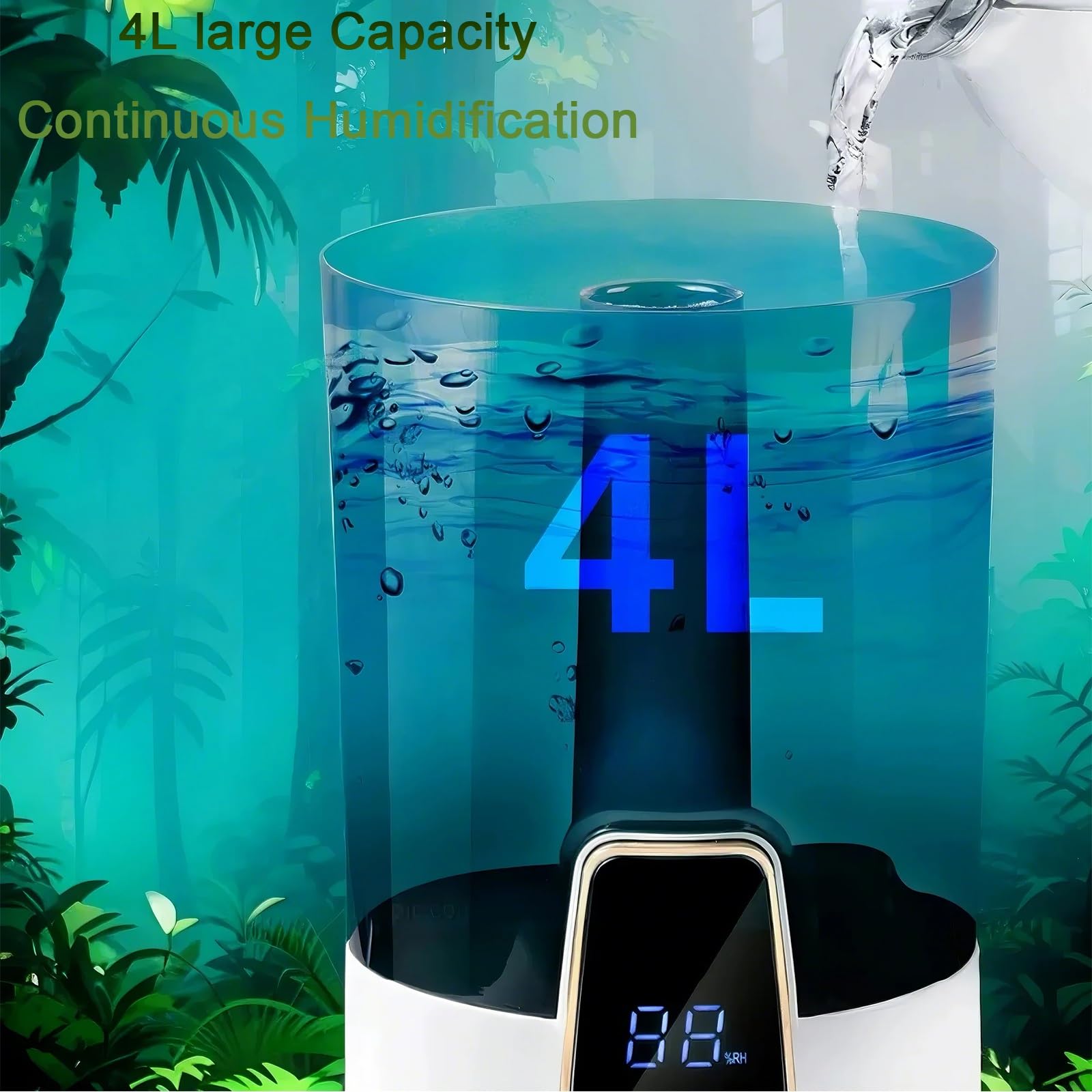 Nebulizzatore Umidificatore per Rettili, Sistema di Nebulizzazione per Rettili, Umidificatore Nebulizzatore per Terrari, Grande capacità 4L.