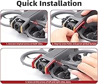 Vista 8 de BTG Gimbal Protector Gimbal Bumper para DJI Avata 2 Drone Accesorios Piezas Gimbal Guard (Rojo)