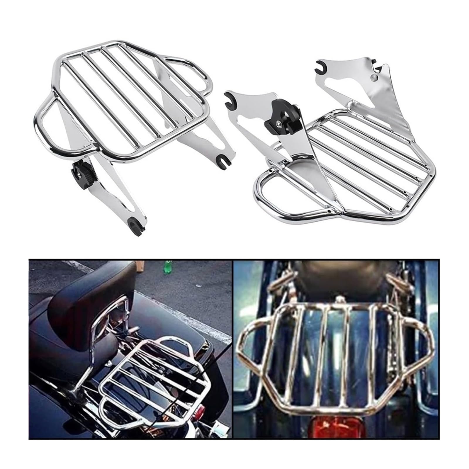portaequipajes Trasero Portaequipajes para Motocicletas para Turismo Electra Glide para Carretera 2009-2024(Gloss Black)