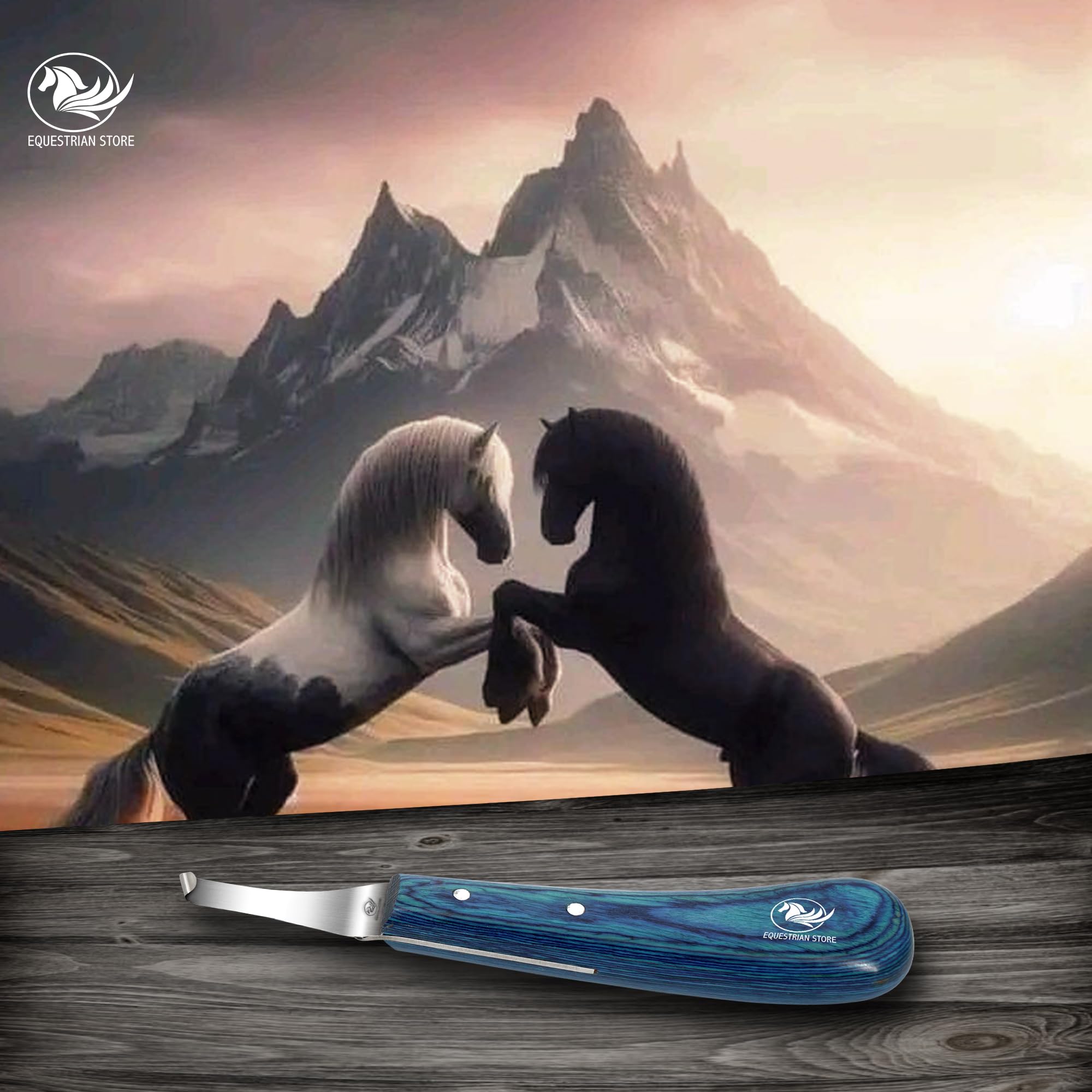 EQUESTRIAN STORE Double-Edged J2 Stainless Steel Hoof Trimming Loop Knife with Sheet Handle - Versatile Farrier Tool for Horse & Cow Hoof Care, Ideal for Farriers & Horse Owners. (FLK-08) (HKR-1R)