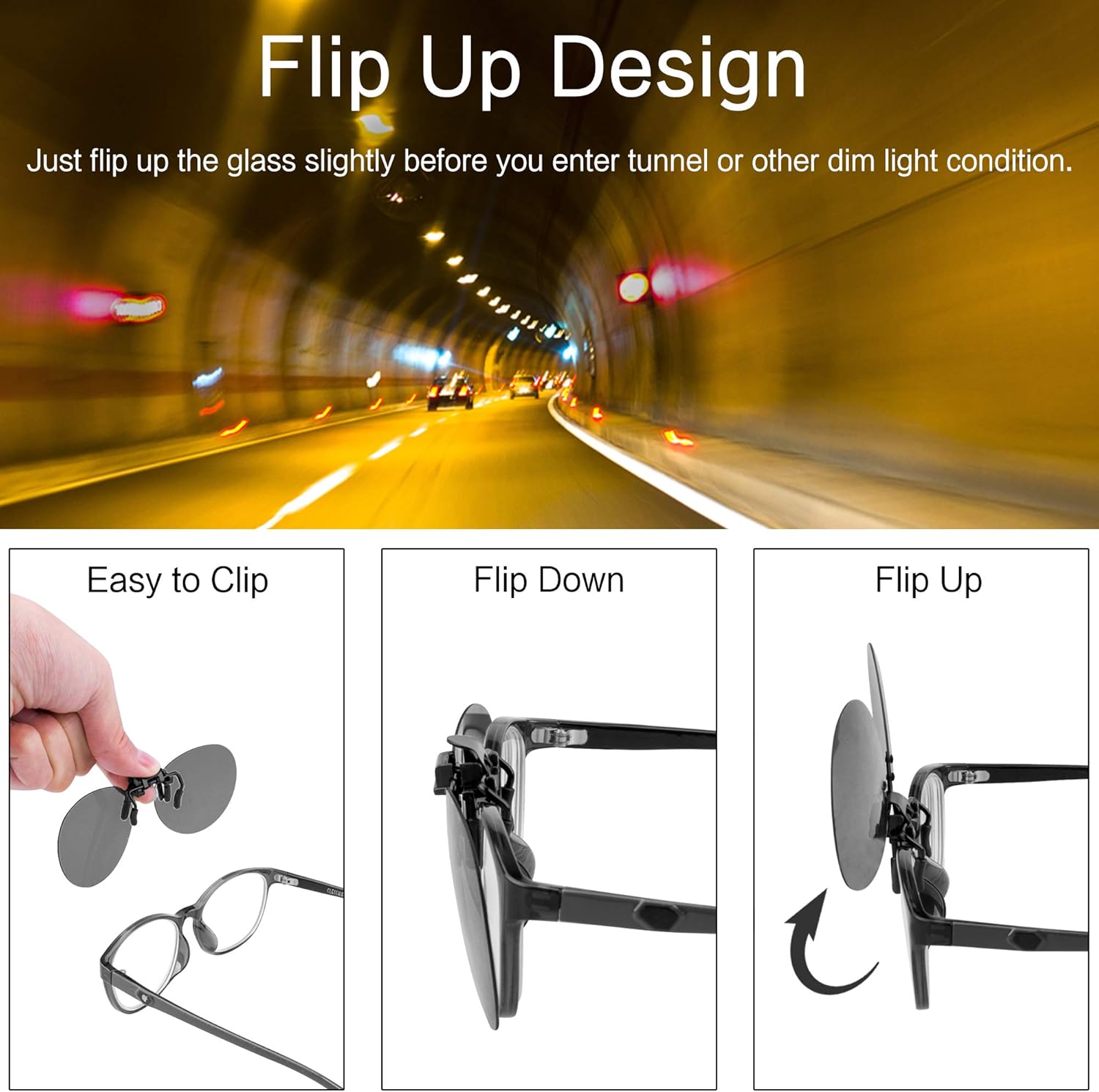 SPLAKS Clip-on Flip Up Polarized Sunglasses Rimless Over Prescription Glasses for Men Women - Image 6