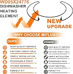 WD05X30818 WD05X24776 WD05X21294 Dishwasher Heating Element Compatible for GE Dishwasher Heating Element WD05X30818 by MIFLUS | high-quality nickel-chromium alloy,high temperature resistance and even heating