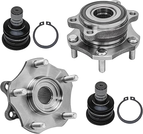 Detroit Axle - Cojinetes de cubo de rueda delantera de repuesto para Nissan Rogue 2014 2015 2016 2017 2018 - Juego de 4 piezas