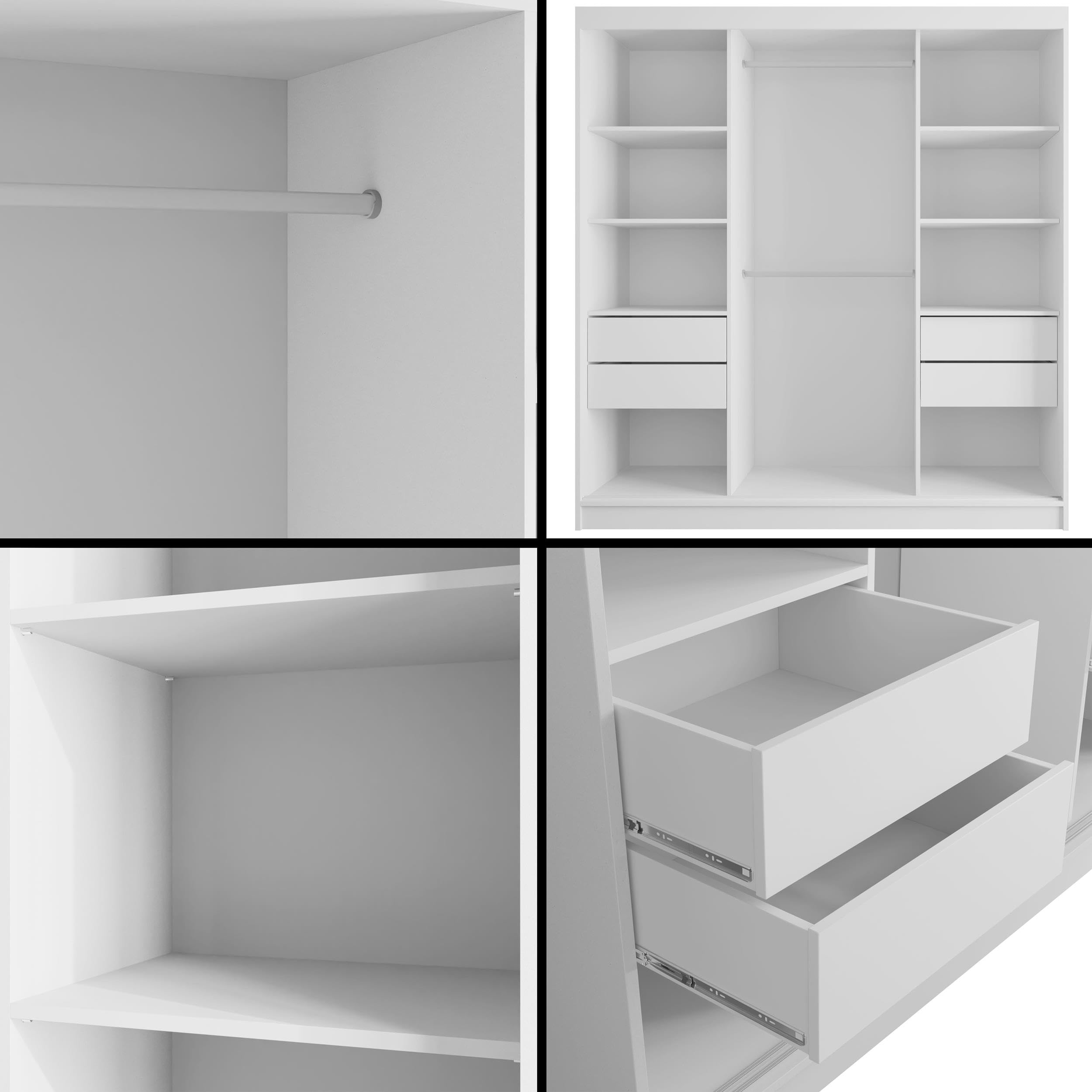 ALTDECOR Schwebetürenschrank mit Spiegel V2-ZENTI - 215X200