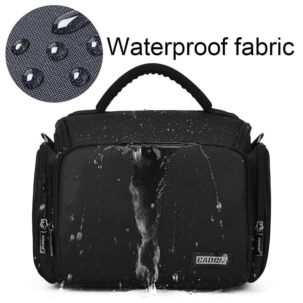 CADeN Sac à bandoulière en toile pour appareil photo avec insert amovible - Résistant aux chocs - Pour hommes et femmes (1.0 noir, L), Noir , L, Sac à dos