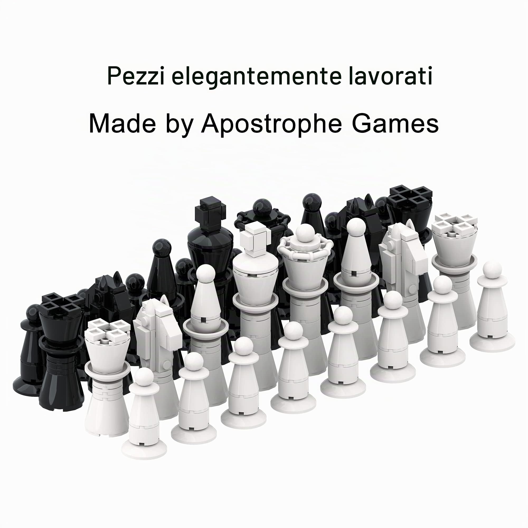 Set di scacchi per blocchi di costruzione - 1.024 pezzi Costruisci il tuo | Perfetto per gli amanti degli scacchi e costruttori che amano hands-on progetti e giochi da tavolo classici