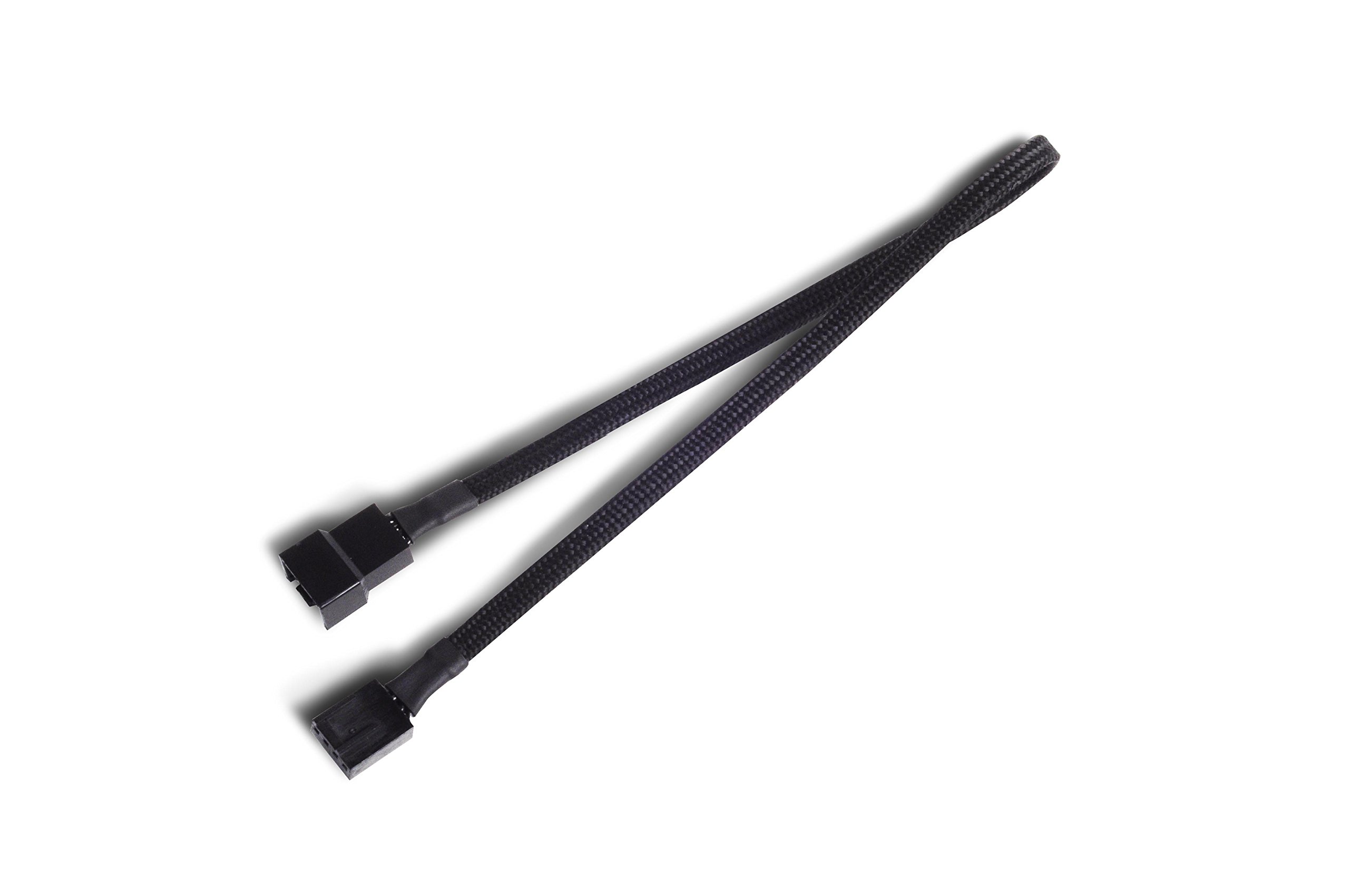 Silverstone CPF03 All Black Sleeved PWM Fan Power Extension Cable, SST-CPF03