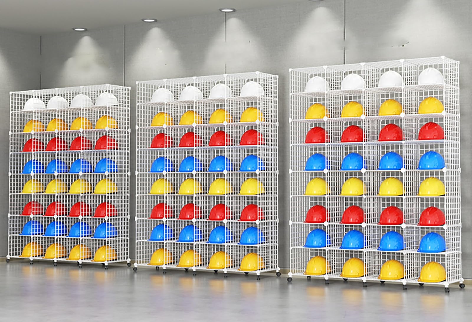 Casque Chantier Supporteur de Chapeau Dur empilable, Rack de Stockage de Bureau Multifonctionnel pour fichiers/Chapeaux, Casques de Grande capacité pour la Construction