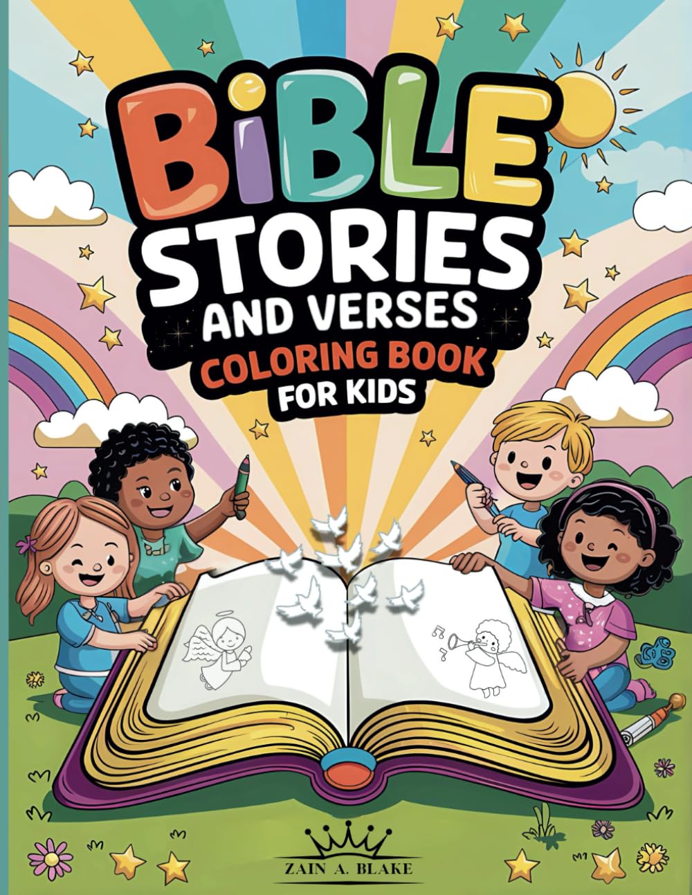 Bible Stories and Verses Coloring Book for Kids: Explore and color memorable scenes from the Old & New Testament—A fun way for kids to learn scripture and journey through the Bible