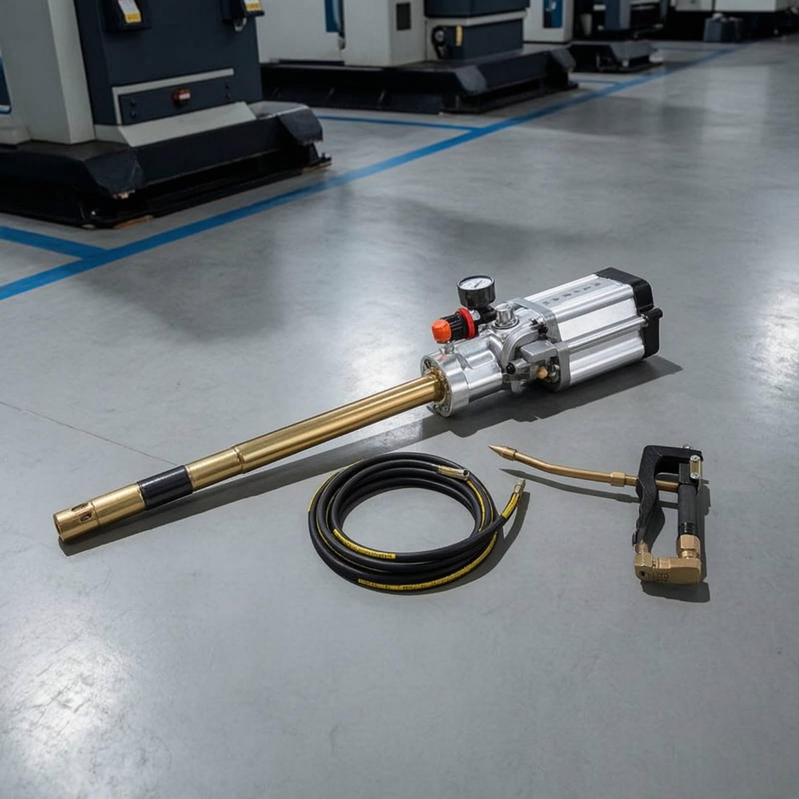 predolo Ingrassatore Pneumatica Pompa Alta Pressione per Manutentori, Tipo 12, Pompa Per Grasso Ad Alta Pressione + Valvola Di Regolazione Della Pressione