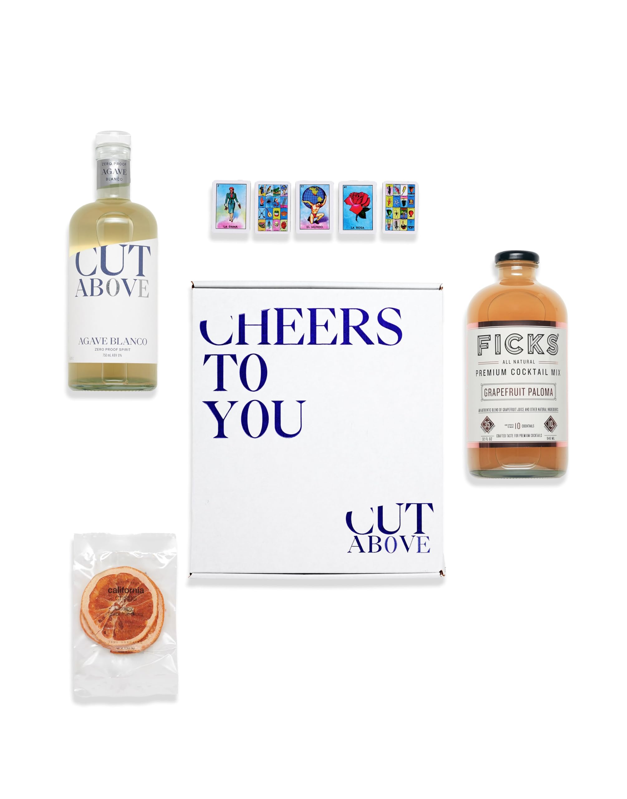 CUT ABOVE Paloma Cocktail Kit | Fick's Premium Cocktail Mix | Award Winning Non-Alcoholic Spirit for Mocktails | Gift Set | 750mL, 946ml (Agave Blanco)