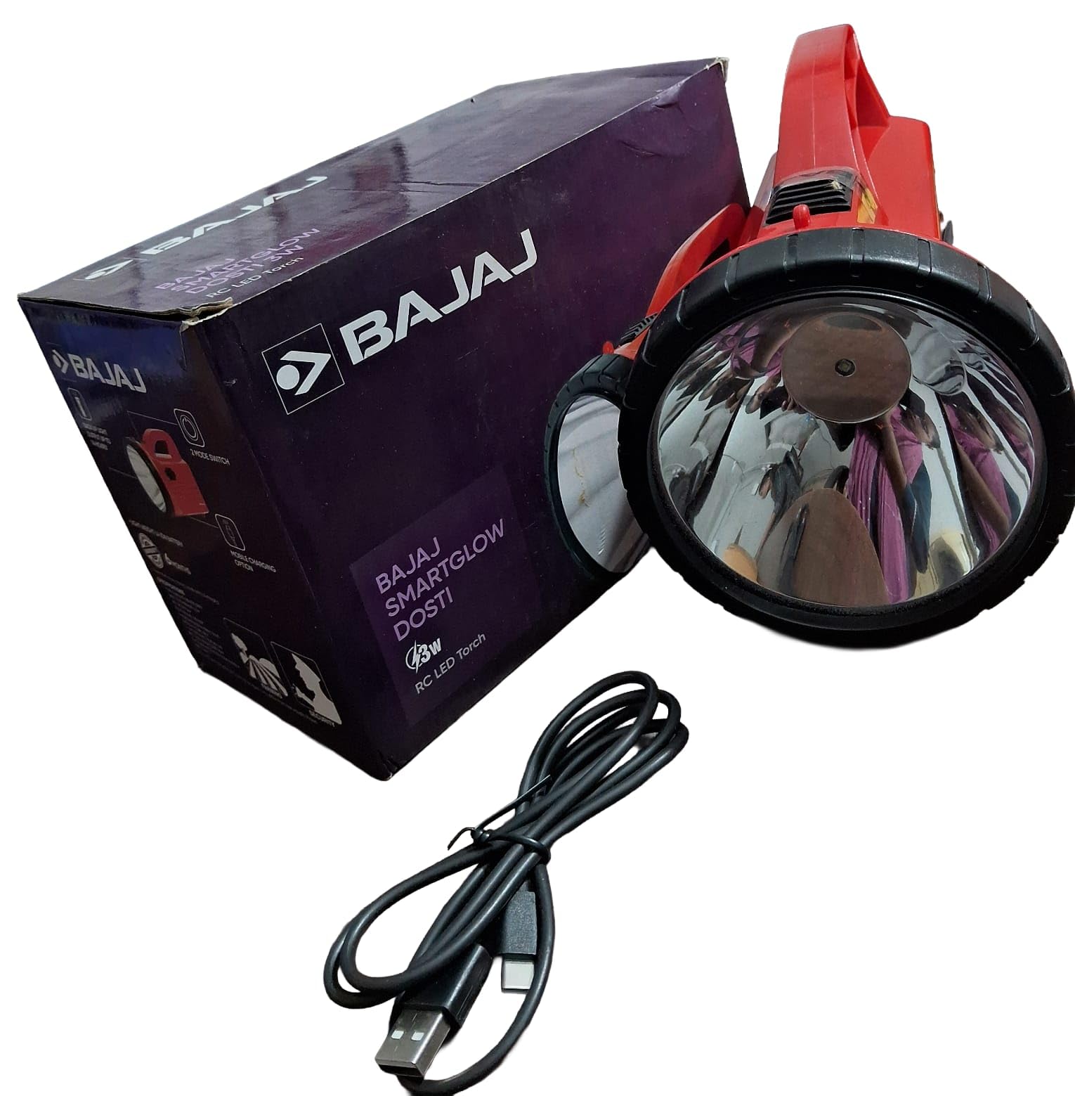 Patel Enterprise Bajaj Dosti 3-Watt LED Torch (Red) Pack of 1-picture-42
