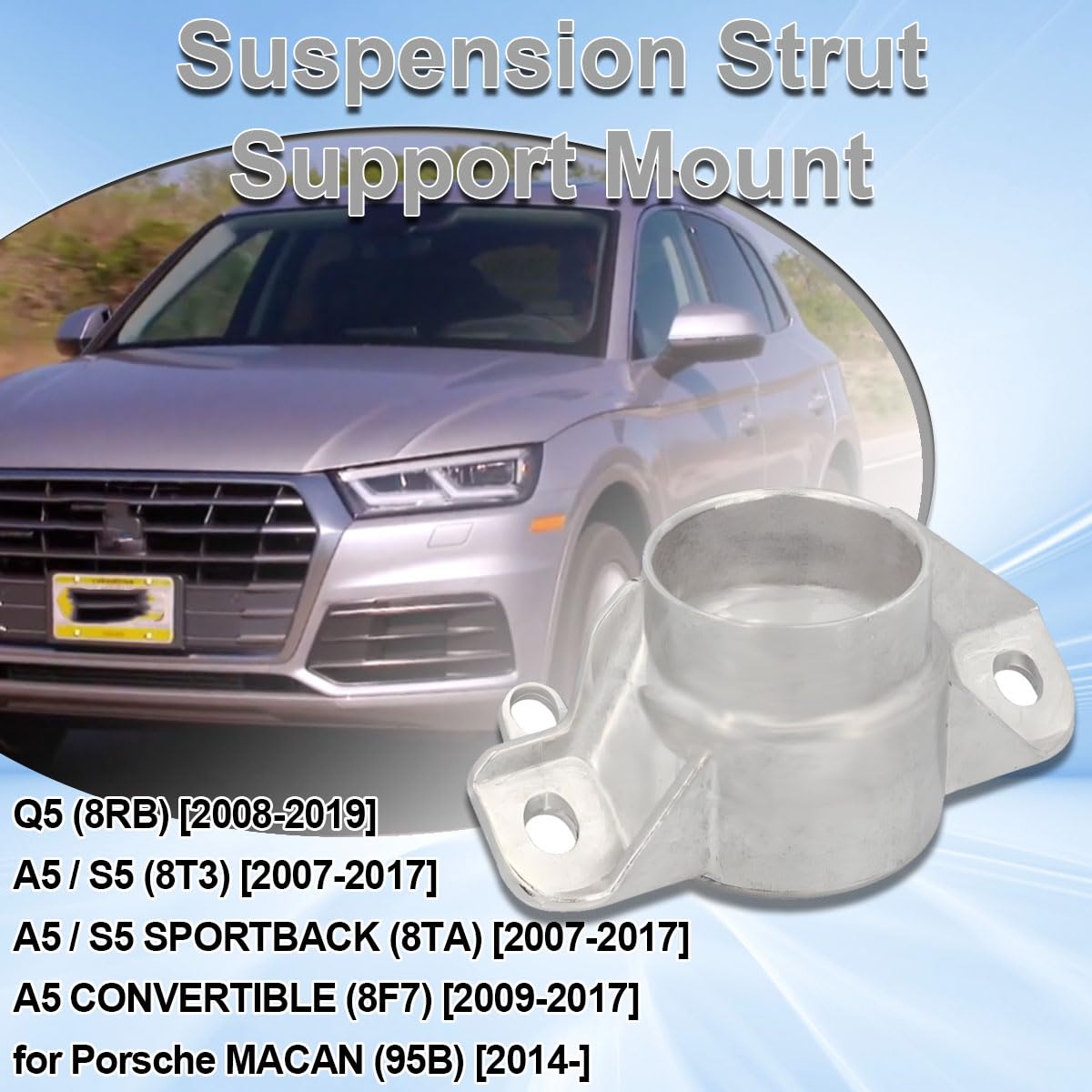 ZAMDOE 802 561 Coupelle de Suspension pour Audi A4 B8 8KH 8K5 8K2, B8 A5 S5 8T3 8TA 8F7 Q5 8RB pour Porsche MACAN 95B Droit, Gauche, Essieu Arrière et autres véhicules