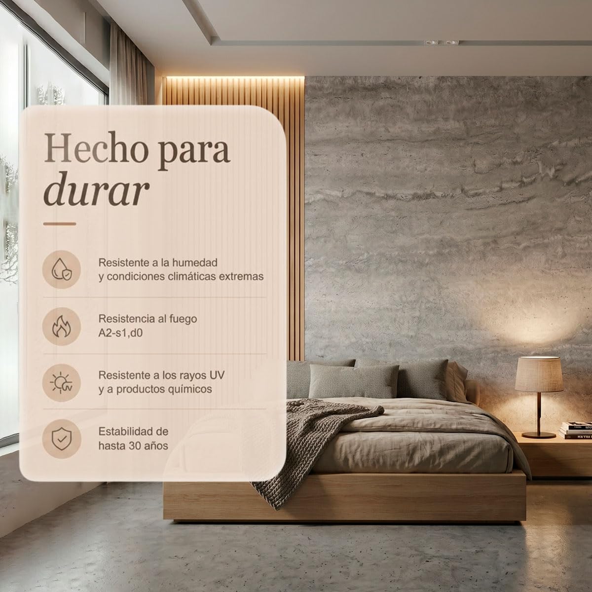 Panel piedra flexible TRAVENTINO GRIS IT-D02 60x120 cm - 3-5 mm ultrafino, ligero, curvable, resistente, interior y exterior, sin obra, textura real x4 uds acabado premium.