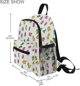 Dinosaur Mini Backpack for Boys 3-8, Lightweight Toddler backpack with Multiple Storage Pockets, 10.6x4.13x12.6in