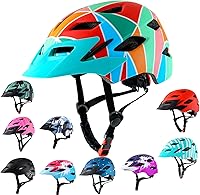 Vista 28 de Casco de bicicleta para niños y niñas, con luz LED, visera desmontable, para niños, jóvenes, adolescentes, multideporte, para patinaje, ciclismo