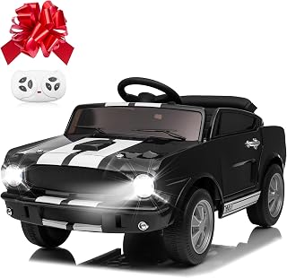 Ride On Car for Toddler, 12V Licensed Shelby Cobra Ride on Toy Cars for Kids W/Parent Remote Control, Soft Start, Bluetooth, Music, 12V Battery Powered Kids Electric Vehicle for Boys Girls
