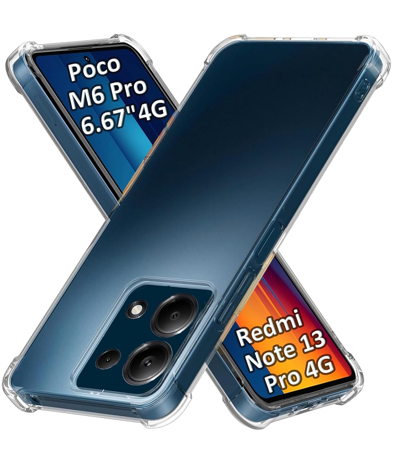 USTIYA Case for Xiaomi Poco M6 Pro/Redmi Note 13 Pro 4G Clear TPU Four Corners Military-Grade Protection Cover Transparent Soft funda USTIYA Case for Xiaomi Poco M6 Pro/Redmi Note 13 Pro 4G Clear TPU Four Corners Military-Grade Protection Cover Transparent Soft funda