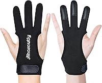 Haonan2015 Three-Finger Archery Gloves - Leather Elastic Protective Shooting Gloves for Adults & Kids