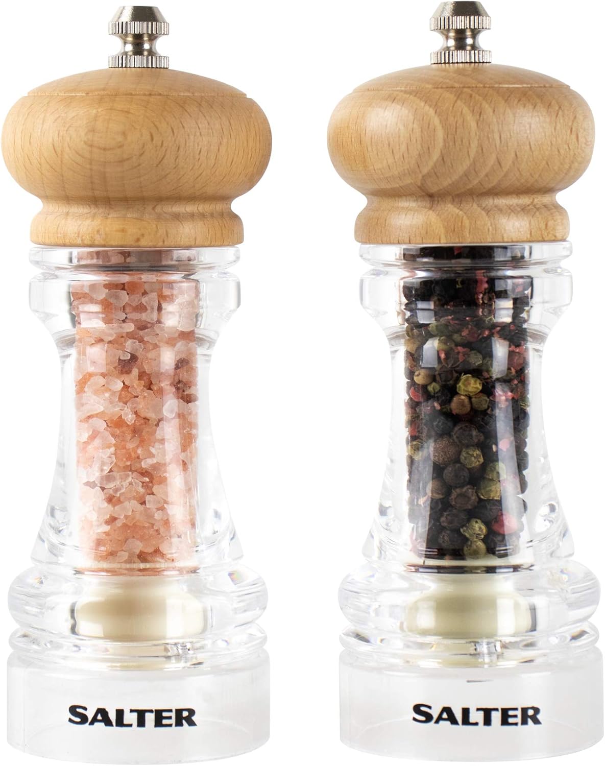 Salter Salz- Und Pfeffermühlen Set - Diamant-Hartkeramik Mahlwerk Verstellbar