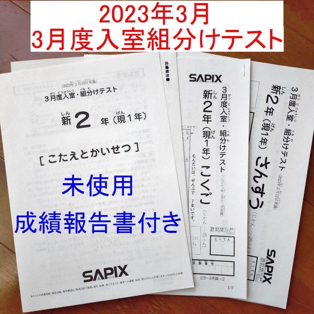 SAPΙX 2023年3月 新2年生現1年 3月度入室組分けテスト 現小1新小2
