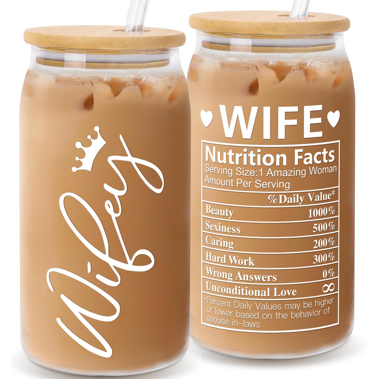 Mother's Day Gifts for Wife, Mom, Women - From Husband, Daughter, Son - For Her, Mama, New Mom, Stepmom, Mother-in-Law - Birthday Presents - Can Glass 16OZ