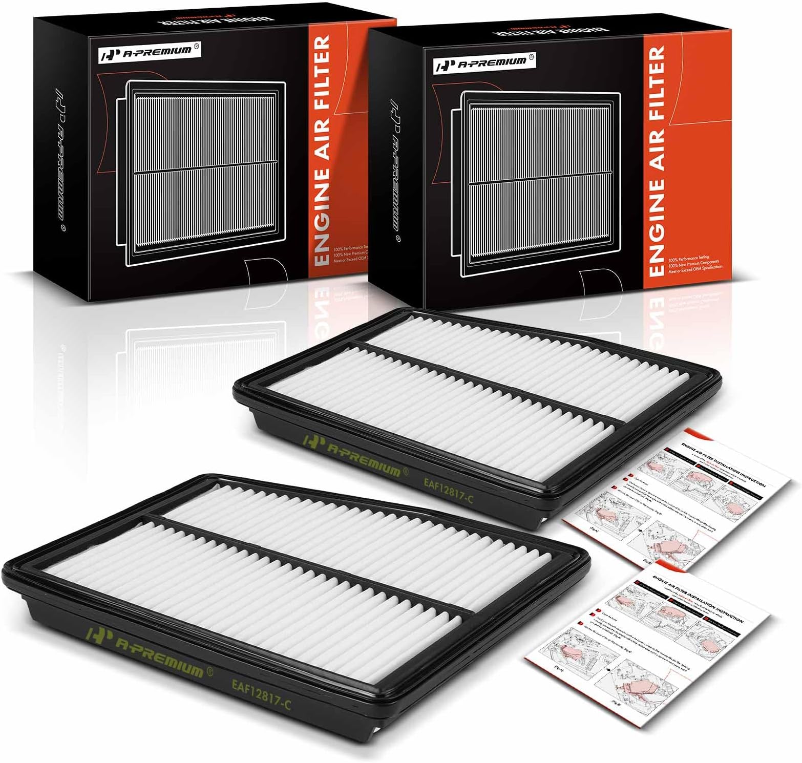 Amazon.com: A-Premium 2-PC Engine Air Filter Compatible with Hyundai ...